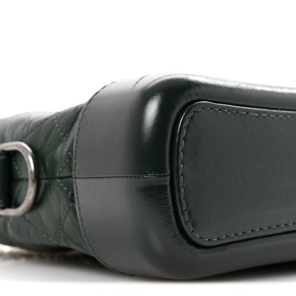 Chanel Aged Calfskin Quilted Small Gabrielle Hobo Dark Green 16 of 29