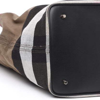 Burberry Canvas Mega Check Medium Ashby Hobo Black 8 of 13