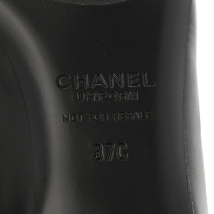 Chanel Lambskin Cap Toe CC Uniform Ballerina Flats 37 Black 8 of 9