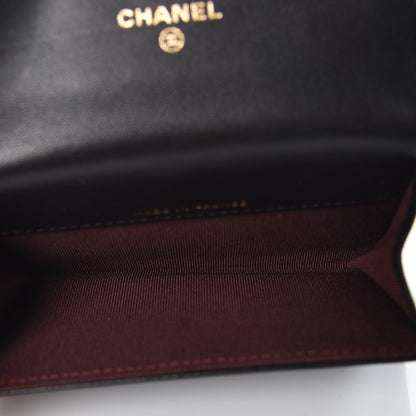 Chanel Lambskin Chevron Quilted Flap Card Holder Black 6 of 10