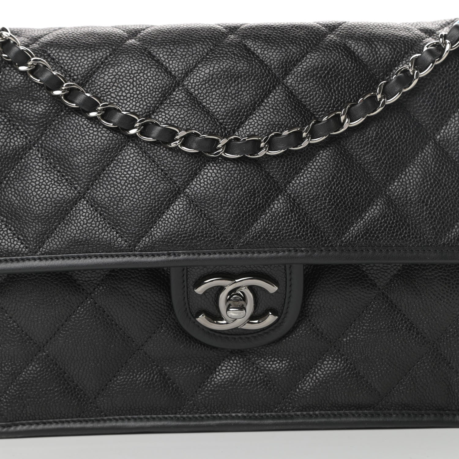 Chanel Caviar Quilted Large French Riviera Flap Black 8 of 11