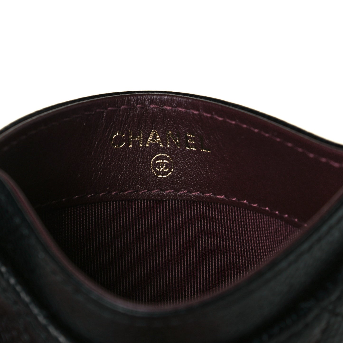 Caviar Quilted Card Holder Black