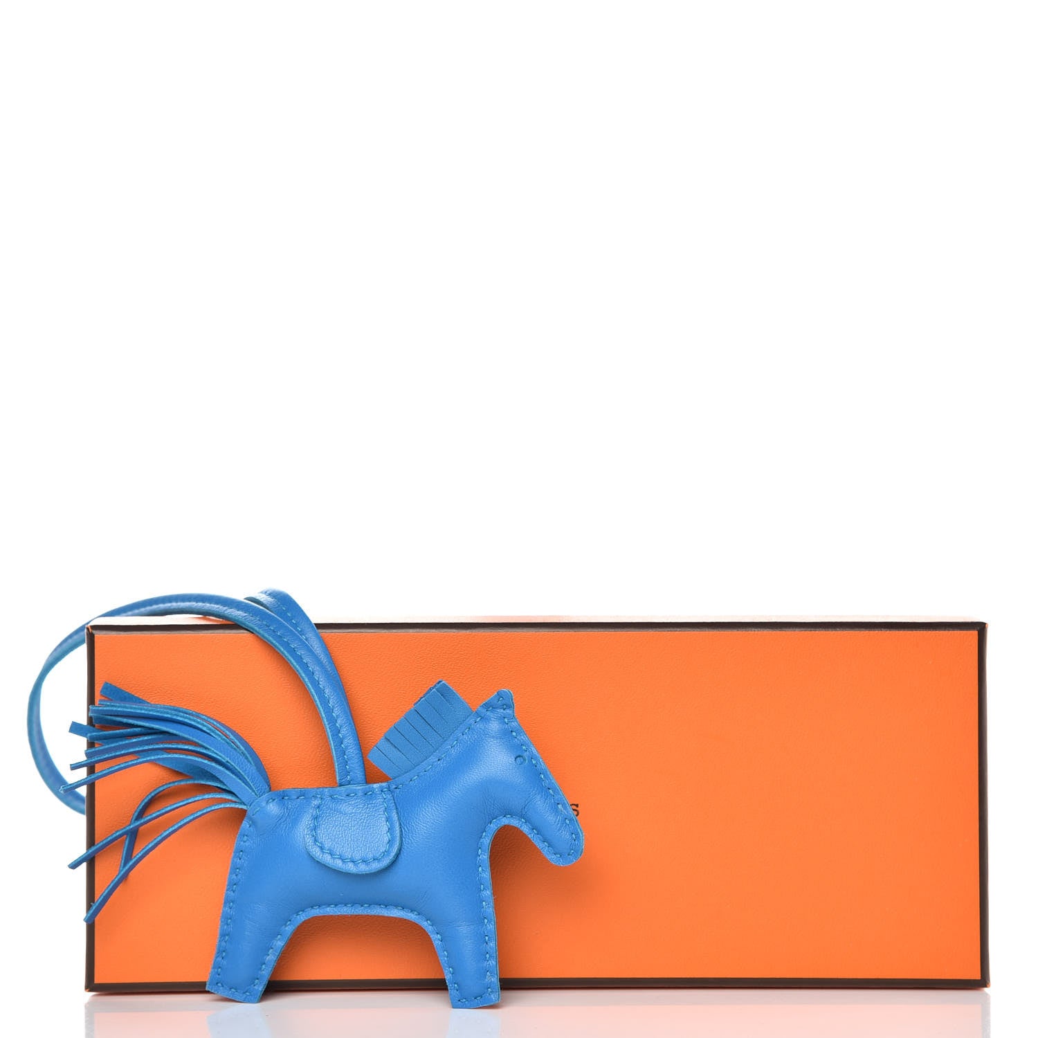Hermes Milo Lambskin Grigri Rodeo Horse Bag Charm PM Bleu Zanzibar 4 of 4