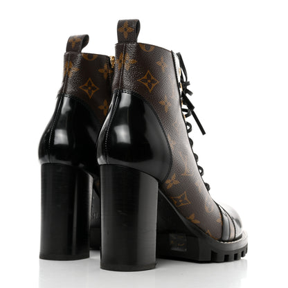 Louis Vuitton Patent Calfskin Monogram Star Trail Ankle Boots 40.5 Black 4 of 8
