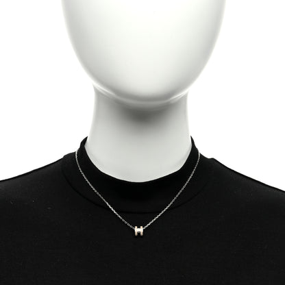 Hermes Palladium Mini Pop H Pendant Necklace Marron Glace 2 of 5