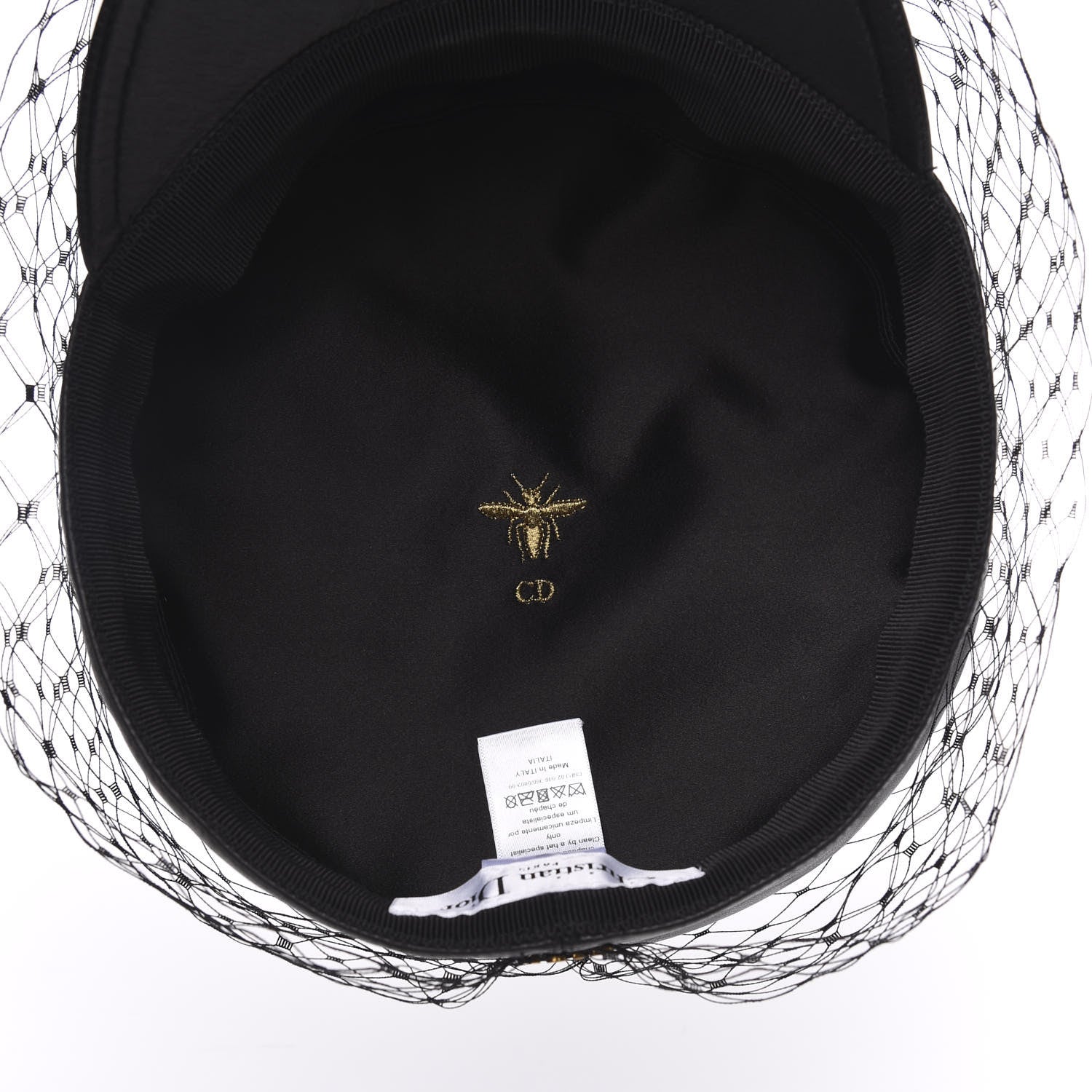 Christian Dior Lambskin Arty Cap with Veil 57 Black 6 of 7
