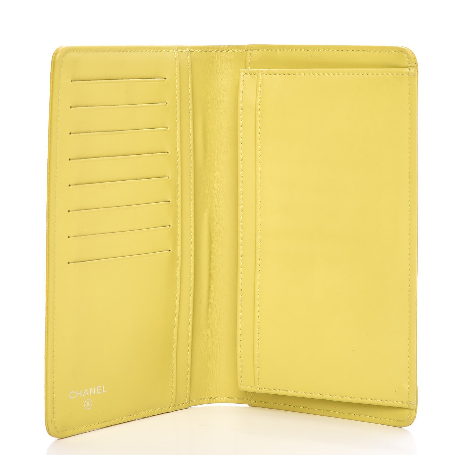 Chanel Caviar Timeless CC Yen Wallet Yellow 5 of 19