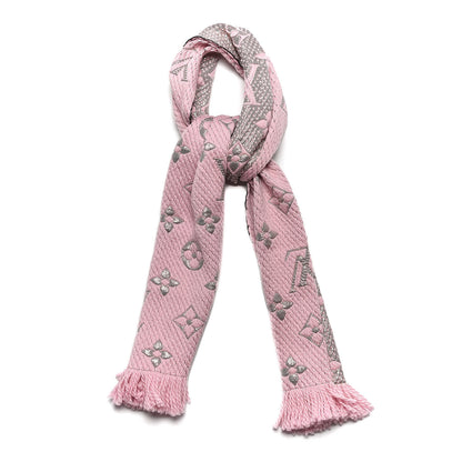 Louis Vuitton Wool Silk Logomania Shine Scarf Pink 1 of 4