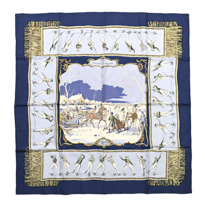 Hermes Silk Les Plaisirs Du Froid Scarf 90 1 of 5