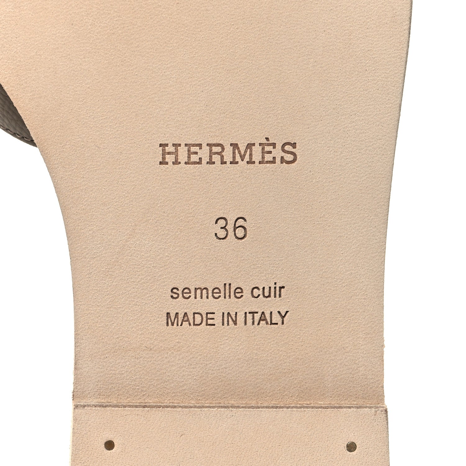 Hermes Epsom Oran Sandals 36 Etoupe 7 of 9