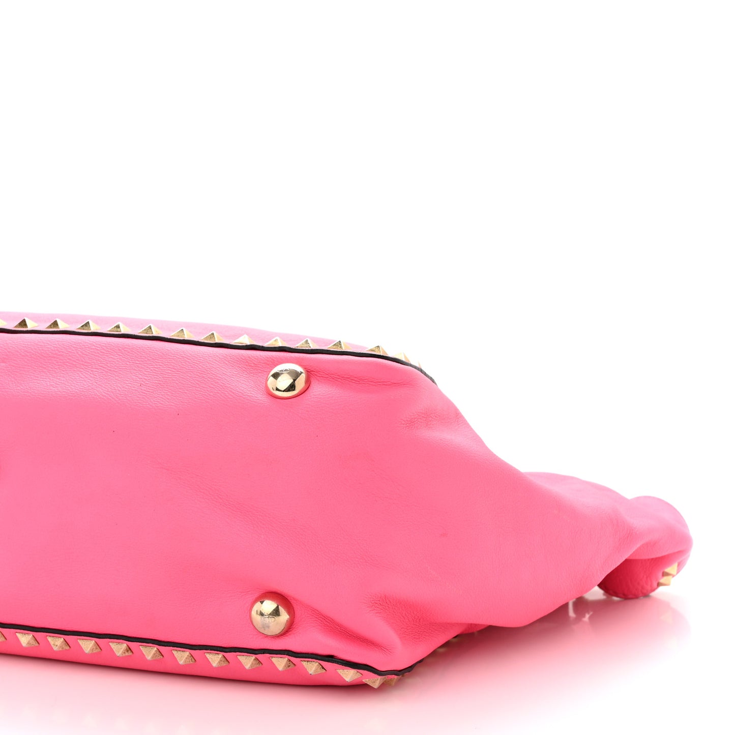 Vitello Medium Rockstud Tote Fuxia Fluo