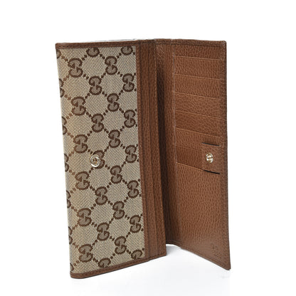Gucci Monogram Dollar Calfskin Continental Flap Wallet Beige Ebony Tabacco 5 of 8