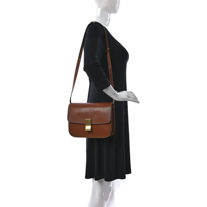 Celine Natural Calfskin Medium Classic Box Flap Bag Tan 2 of 9