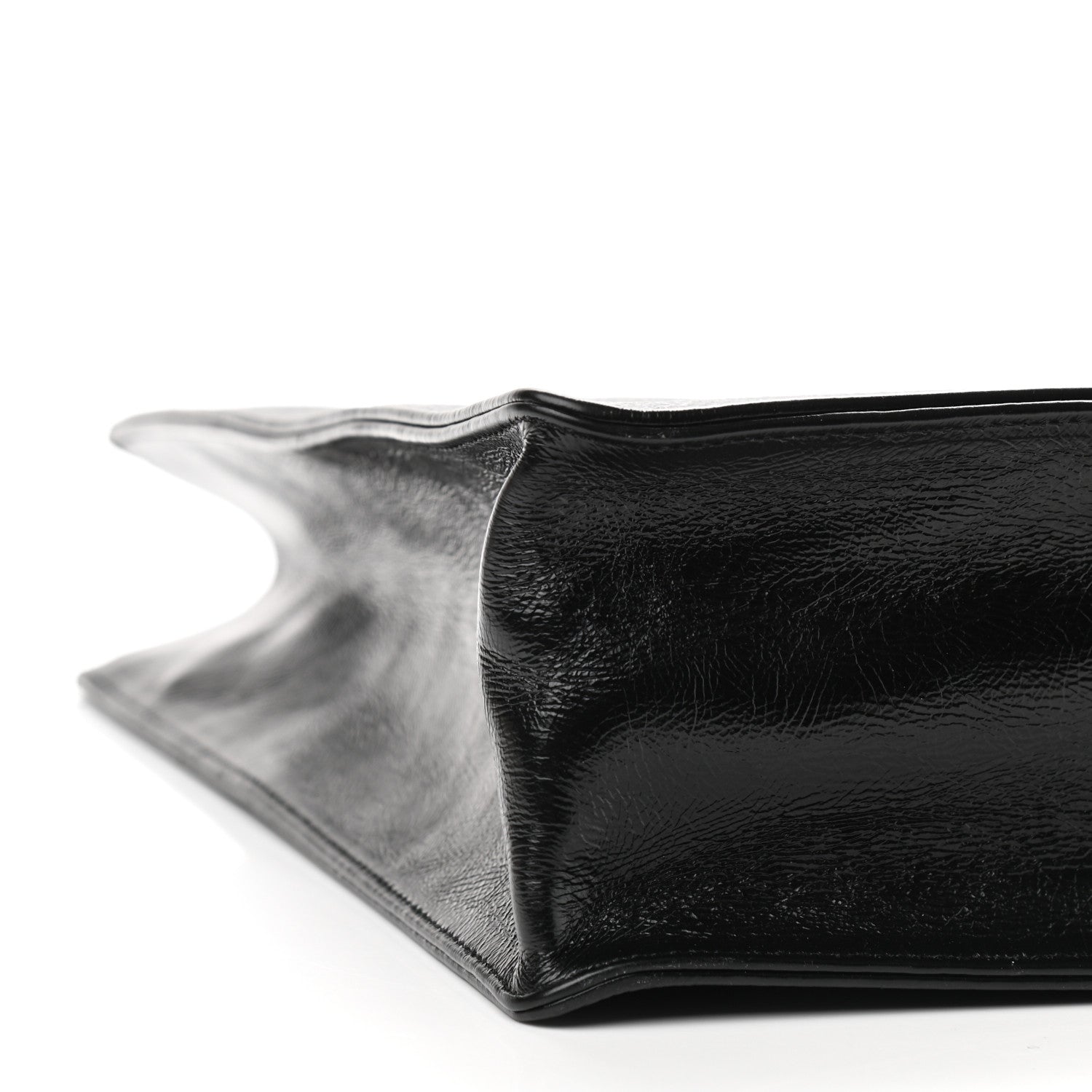 Chanel Shiny Aged Calfskin North South Shopping Bag Black 8 of 9