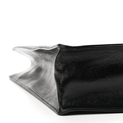 Chanel Shiny Aged Calfskin North South Shopping Bag Black 8 of 9