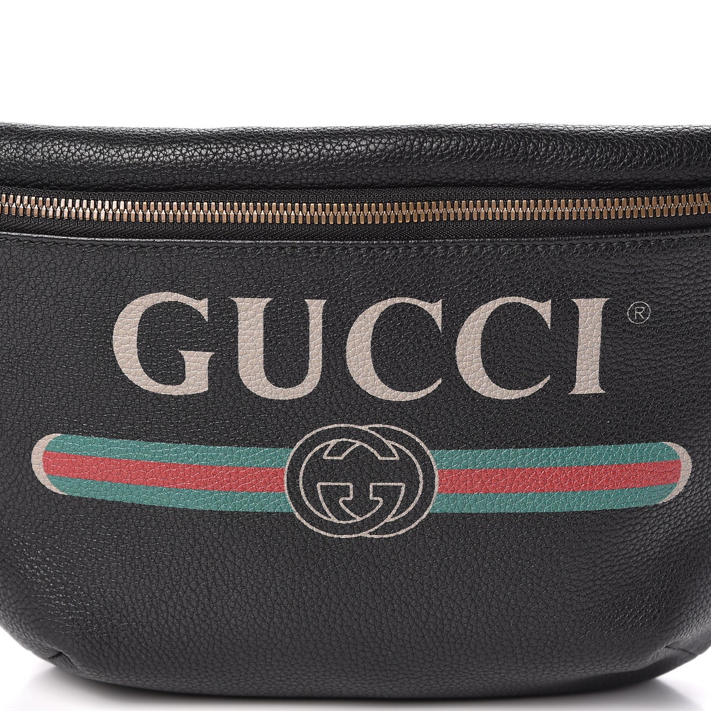 Grained Calfskin Logo Belt Bag Black