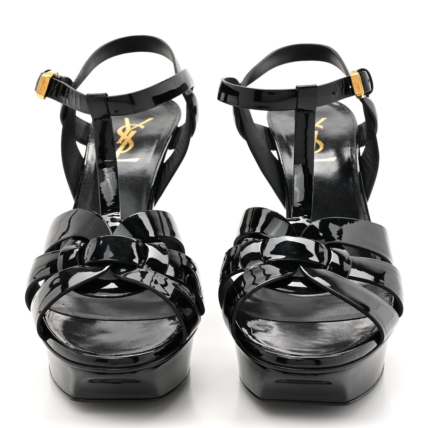 Saint Laurent Patent Tribute 105 Platform Sandals 38 Black 3 of 13