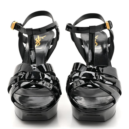 Saint Laurent Patent Tribute 105 Platform Sandals 38 Black 3 of 13