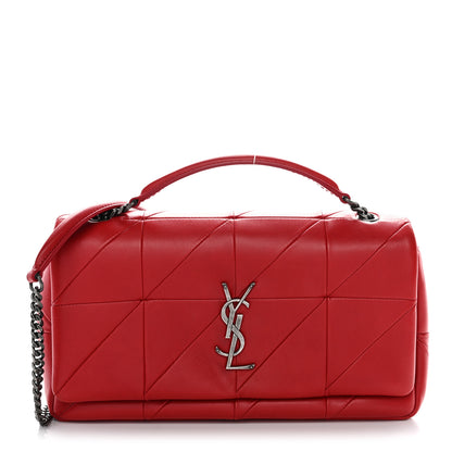 Saint Laurent Lambskin Patchwork Monogram Medium Jamie Red 1 of 10