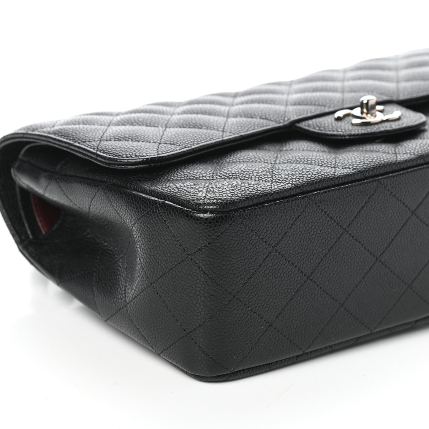 Caviar Quilted Jumbo Double Flap Black