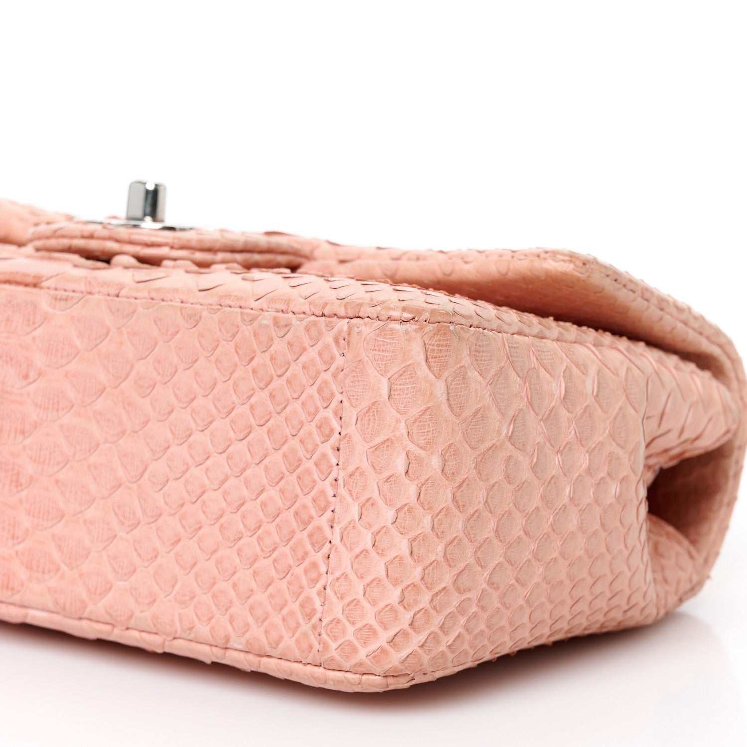 Chanel Snakeskin Mini Rectangular Flap Pink 11 of 11