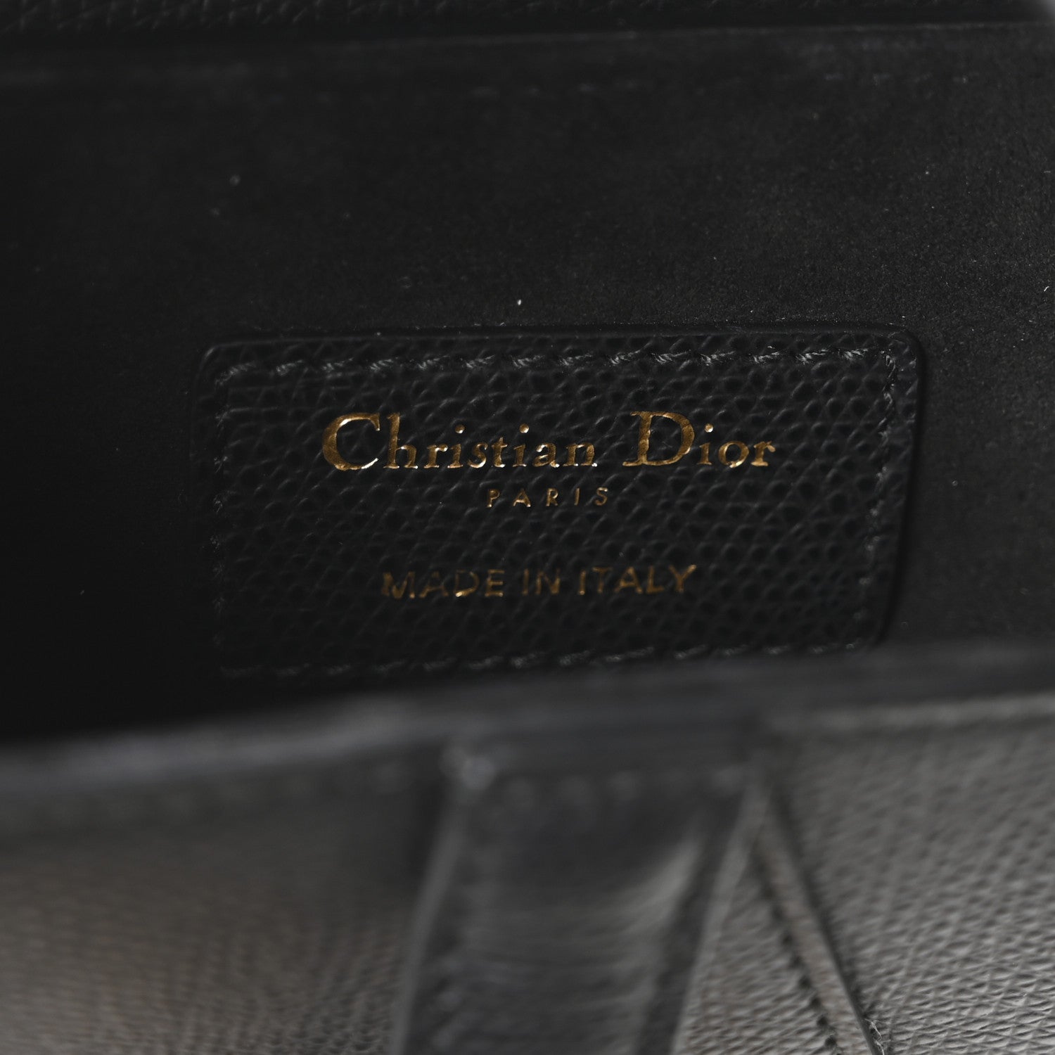 Christian Dior Grained Calfskin Mini Saddle Bag Black 1844164
