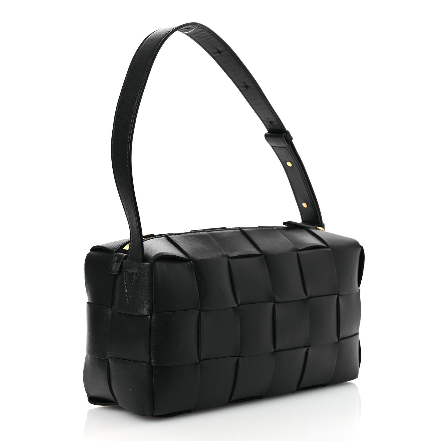 Lambskin Maxi Intrecciato Brick Cassette Bag Black
