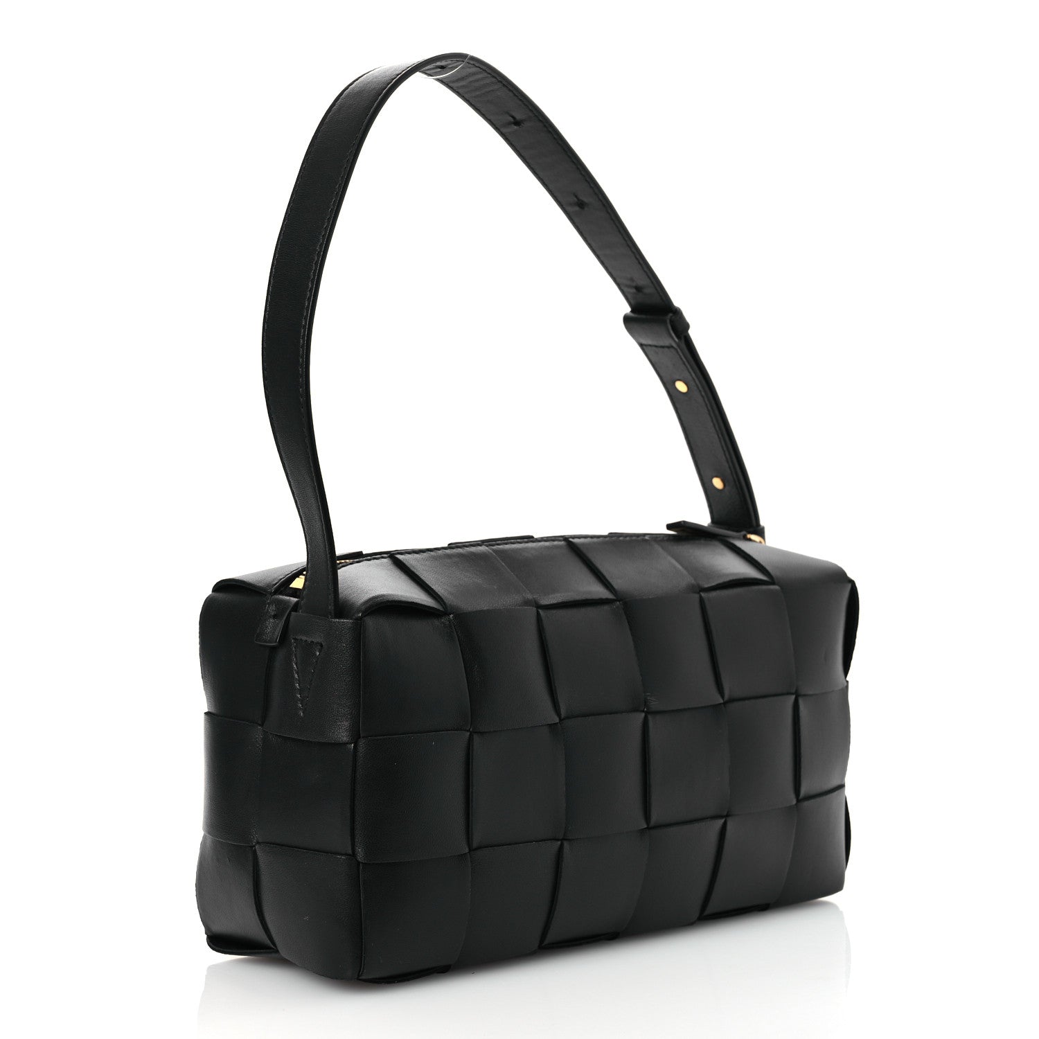 Bottega Veneta Lambskin Maxi Intrecciato Brick Cassette Bag Black 3 of 12