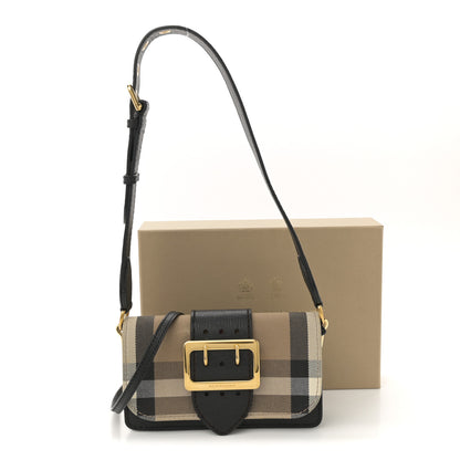 Burberry House Check Bridle Calfskin Small Madison Buckle Bag Black Black 12 of 12