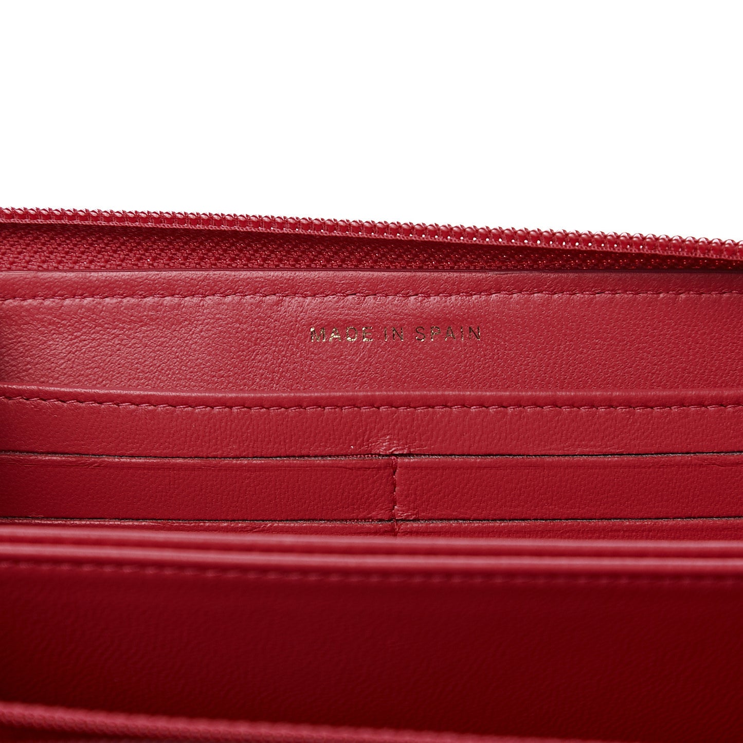 Lambskin Quilted Boy Zip Around Wallet Dark Pink