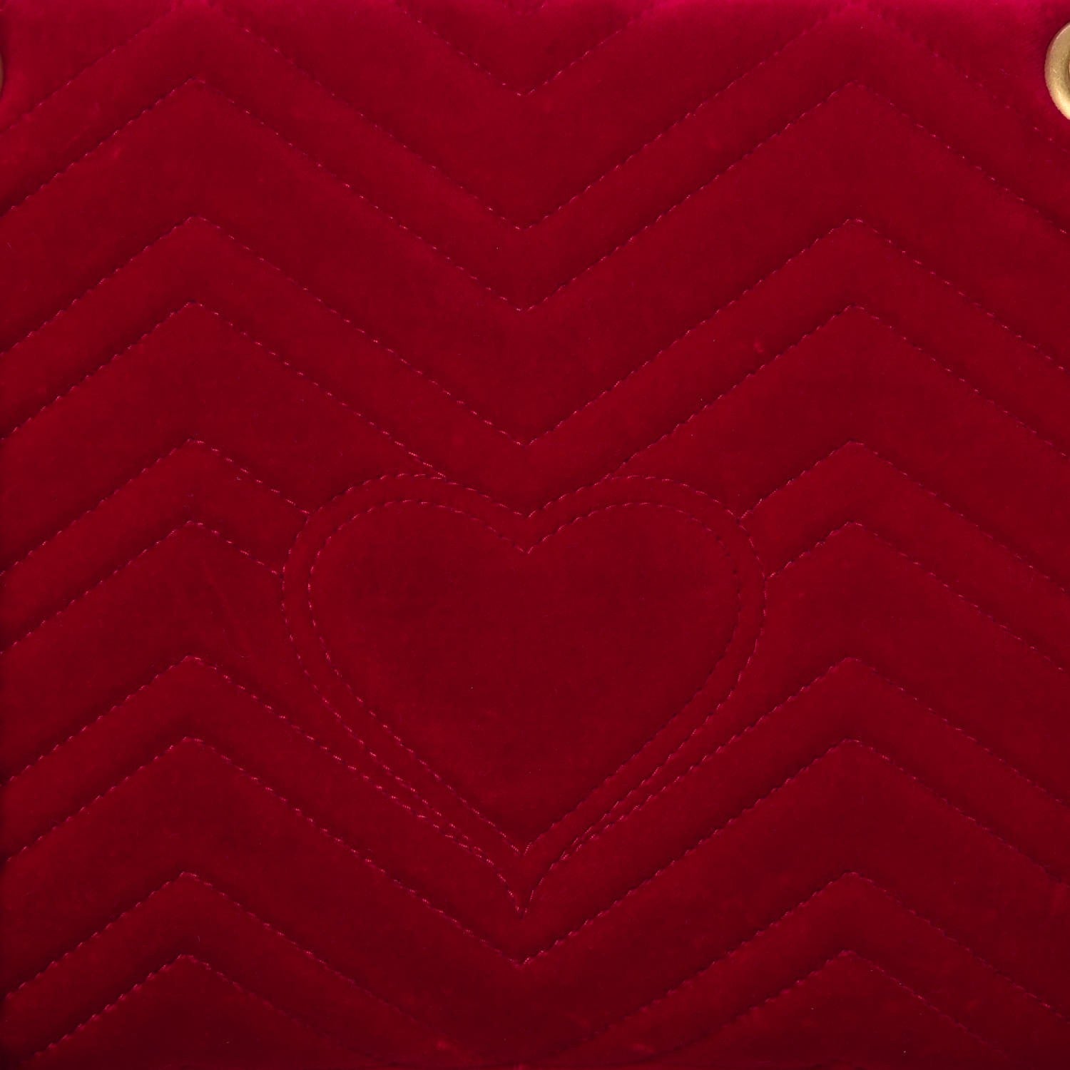 Gucci Velvet Matelasse Medium GG Marmont Shoulder Bag Hibiscus Red 17 of 22