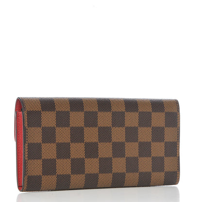Louis Vuitton Damier Ebene Emilie Wallet Red 3 of 7