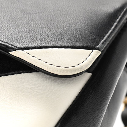 Chanel Lambskin Geometric Patchwork Mini Flap Black White 15 of 15