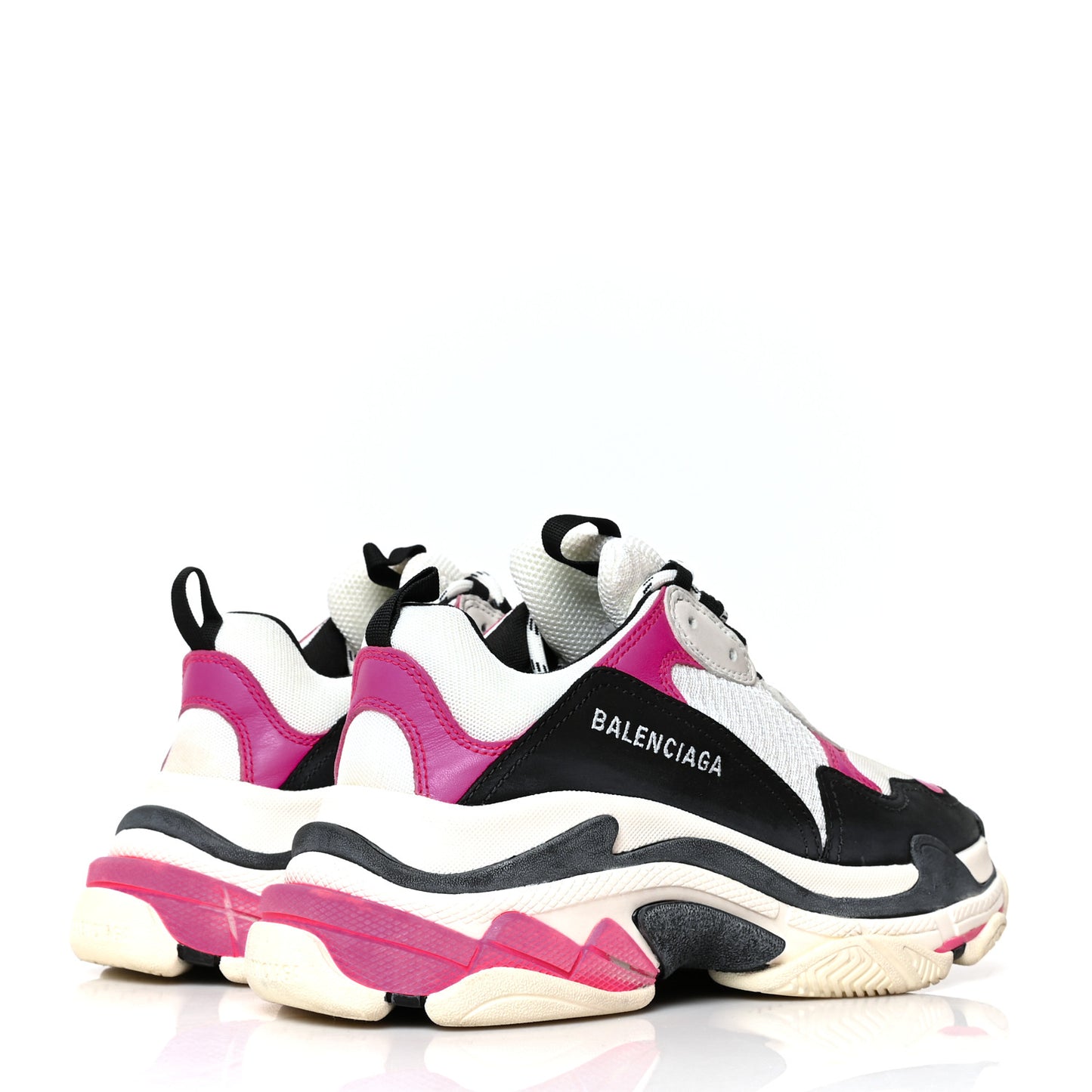 Fabric Mesh Womens Triple S Sneakers 39 Fluo Pink Grey White