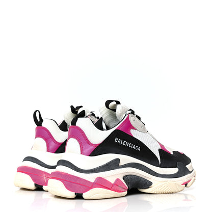Balenciaga Fabric Mesh Womens Triple S Sneakers 39 Fluo Pink Grey White 4 of 7