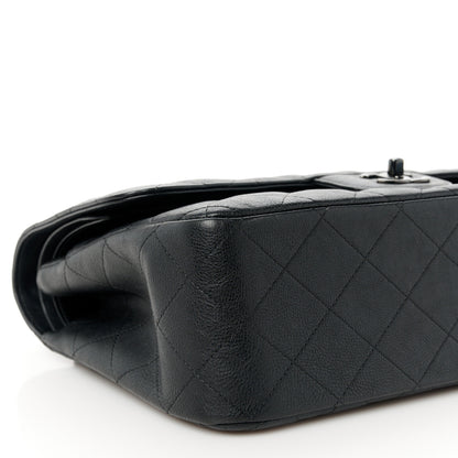 Chanel Crumpled Calfskin Quilted Jumbo Double Flap So Black 10 of 11