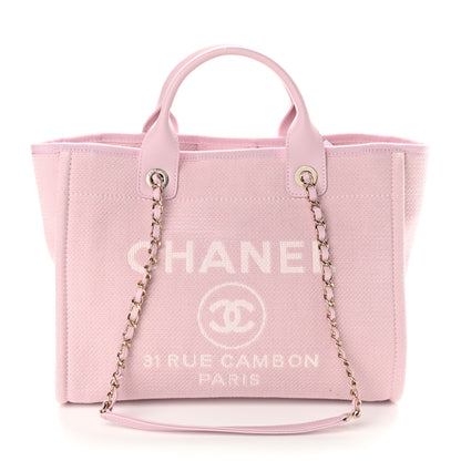 Chanel Mixed Fibers Small Deauville Tote Light Pink 3 of 12
