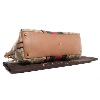 Gucci Monogram Web Medium Rania Top Handle Bag Sand 4 of 7