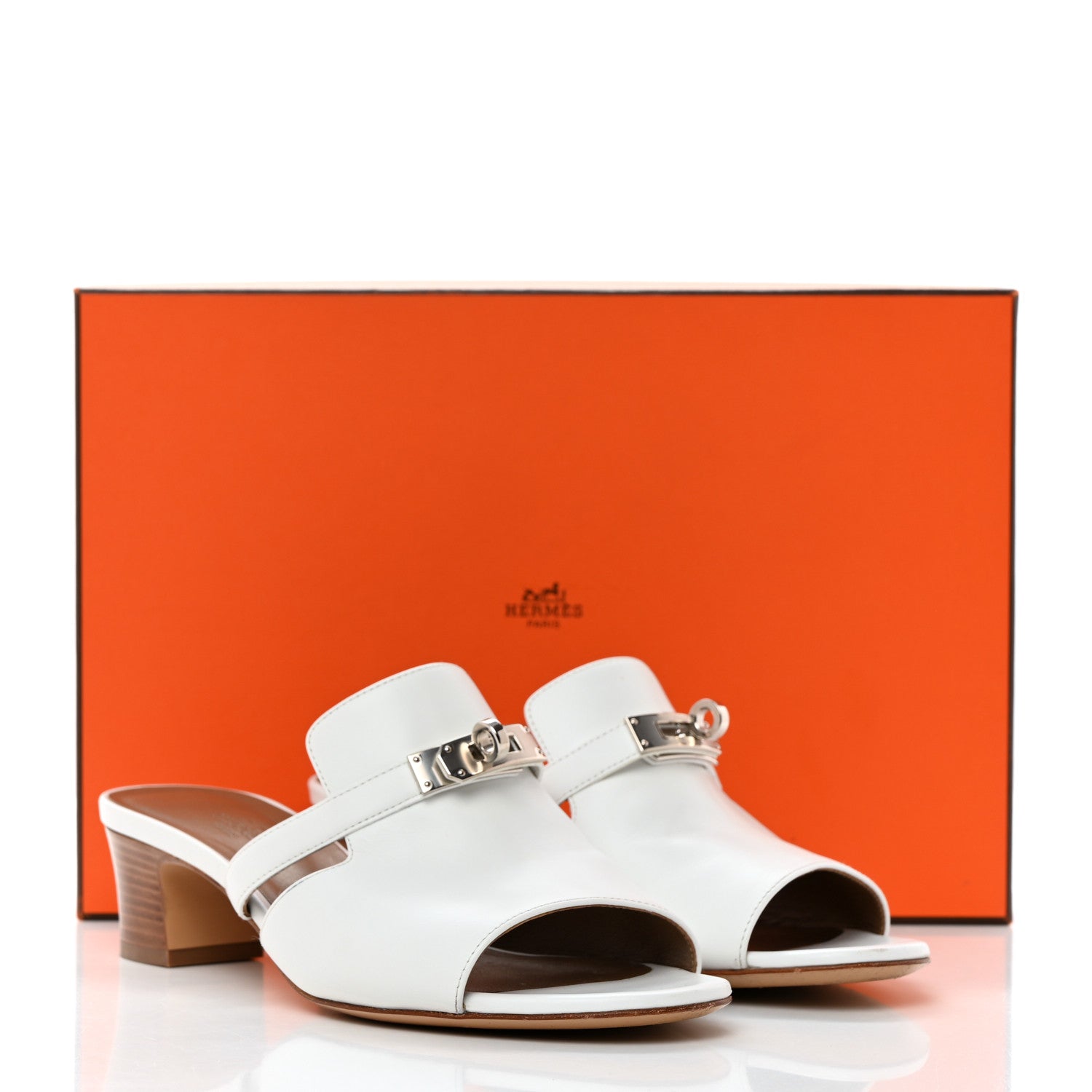 Hermes Goatskin Candy Sandals 38.5 White 10 of 10