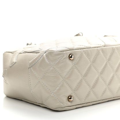 Chanel Aged Calfskin Quilted Cotton Club Bowler Pearl 8 of 9