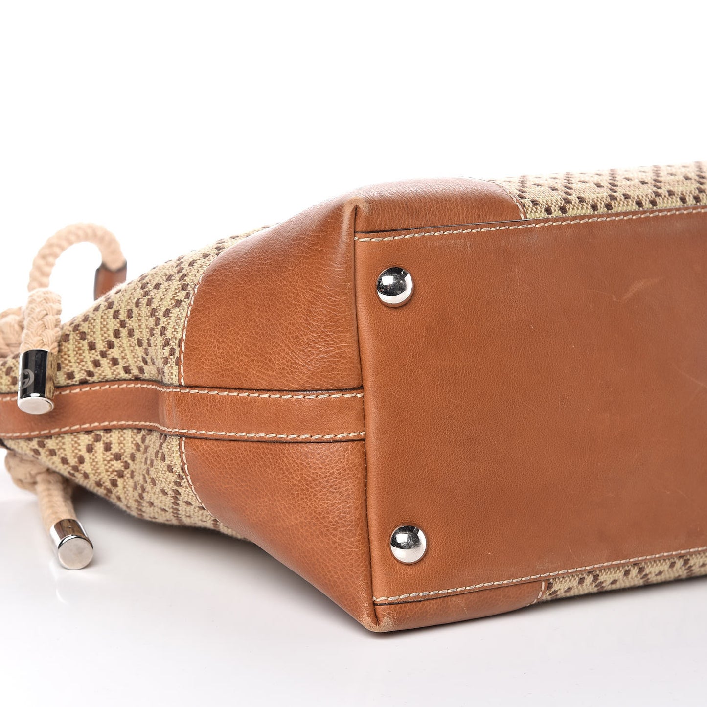 Straw Diamante Maui Tote Brown