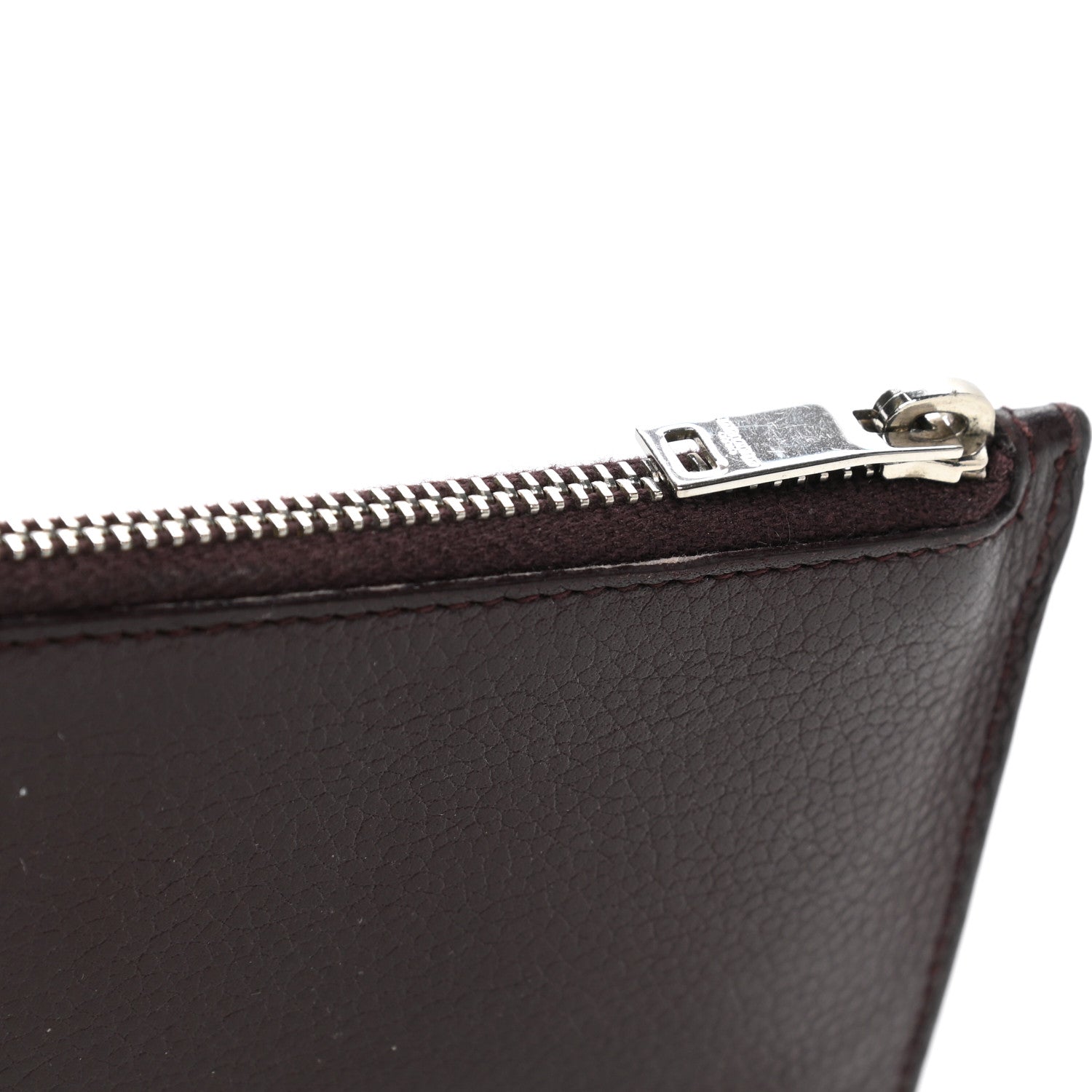 Saint Laurent Grained Calfskin 5 Fragments Zip Pouch Card Holder Bordeaux 10 of 11