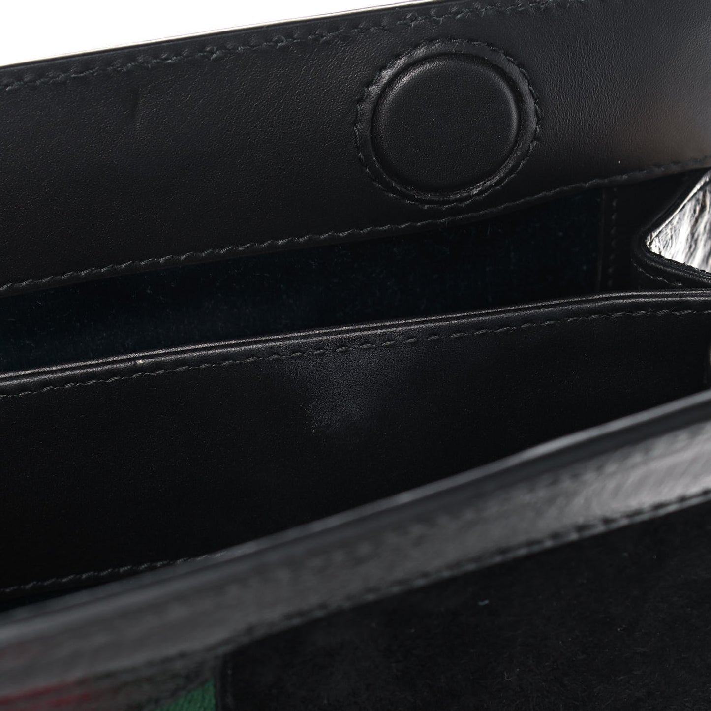 Suede Patent GG Web Small Ophidia Chain Shoulder Bag Black