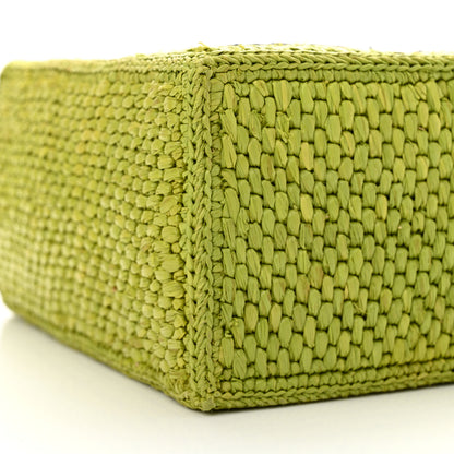 Loewe Raffia Small Paula Ibiza Logo Tote Meadow Green 8 of 10
