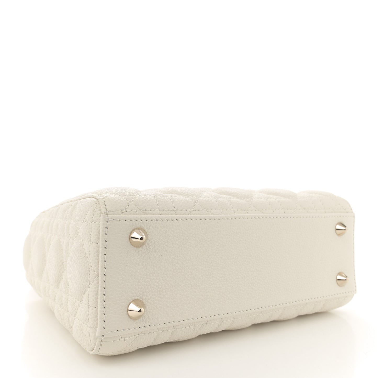 Grained Calfskin Cannage Small Lady Dior Latte