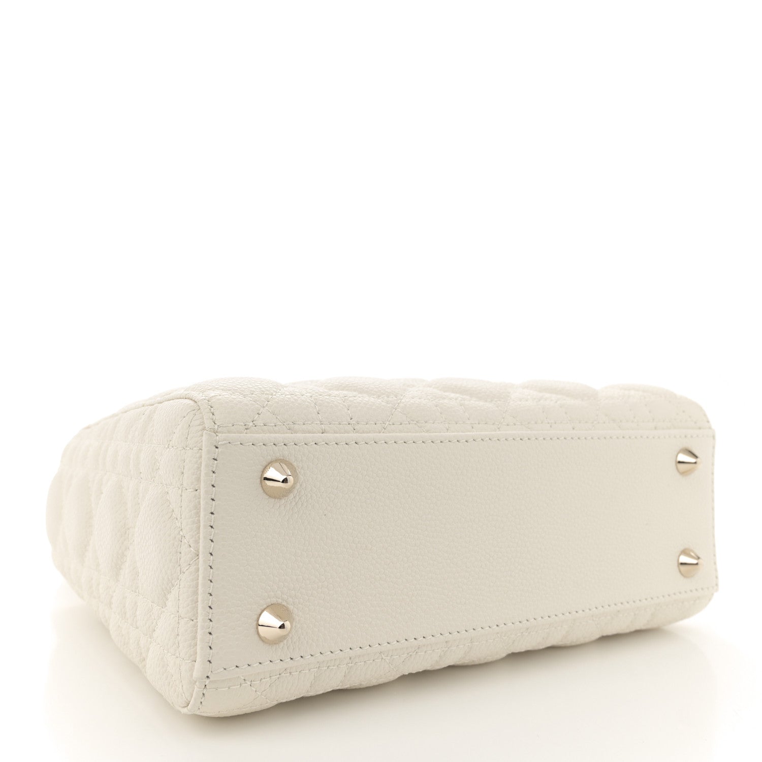 Christian Dior Grained Calfskin Cannage Small Lady Dior Latte 4 of 11