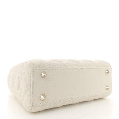 Christian Dior Grained Calfskin Cannage Small Lady Dior Latte 4 of 11