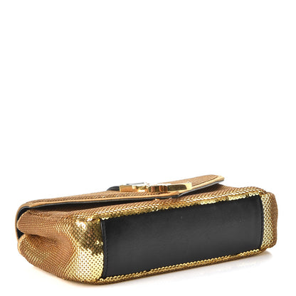Saint Laurent Sequin Calfskin Classic Monogram Baby Crossbody Gold 4 of 8