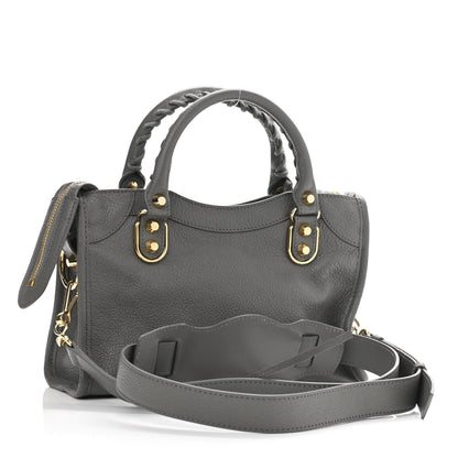 Balenciaga Chevre Gold Metallic Edge Hardware Mini City Gris Acier 3 of 9