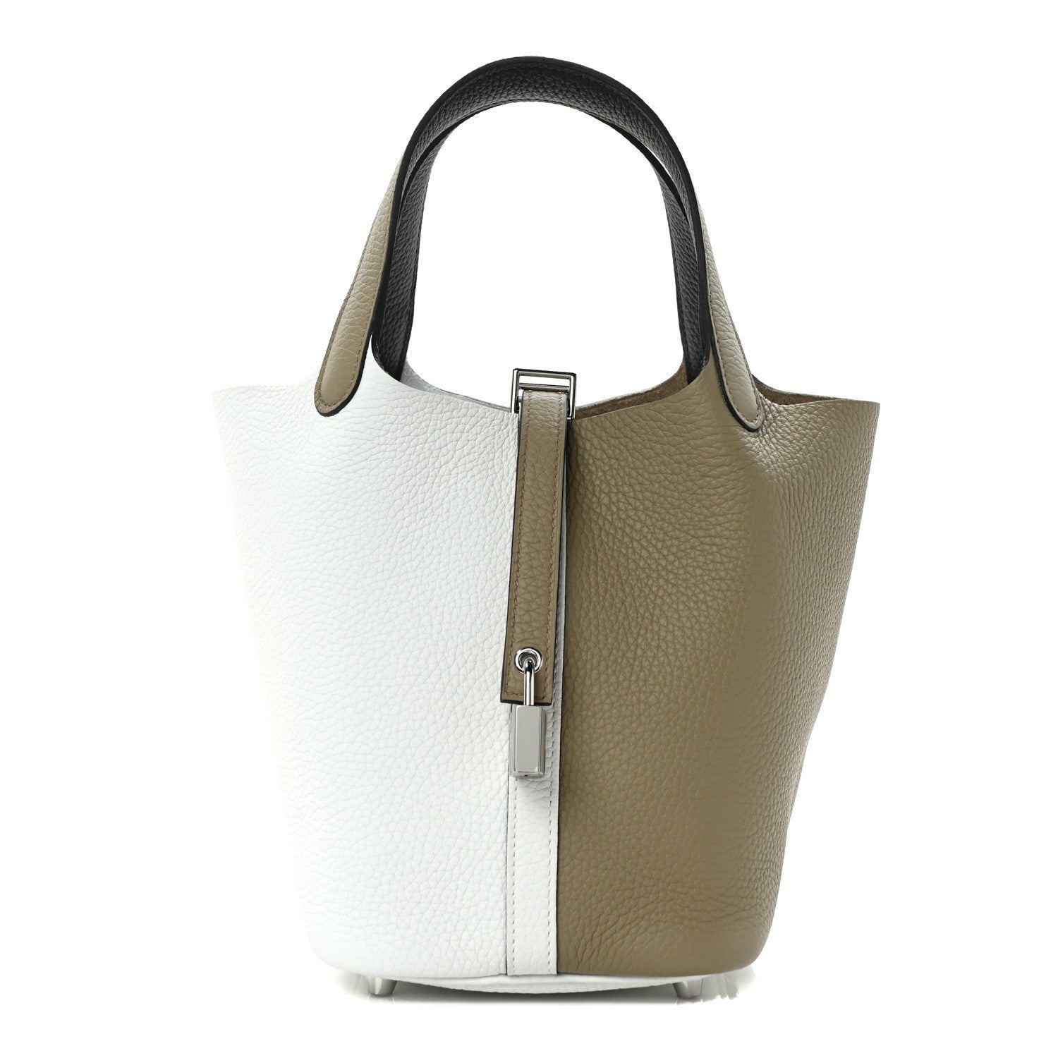 Hermes Taurillon Clemence Casaque Picotin Lock 18 PM Beige Marfa New White Macassar 1 of 11